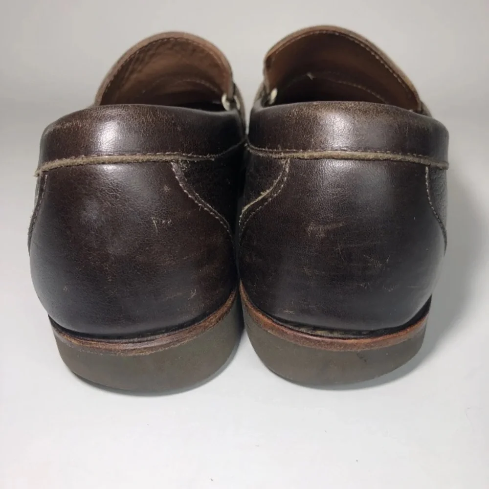 Allen Edmonds 10.5 B Hampton penny Loafer Lug slip on Shoe Narrow brown